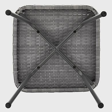 MANHATTAN COMFORT Cannes Rope Wicker Patio Chair & End Table 3-piece Set