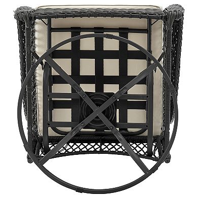 MANHATTAN COMFORT Fruttuo Swivel 3-Piece Patio Conversation Set with Seat Cushions