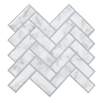 RoomMates Faux Marble Herringbone Tile Wall Decal
