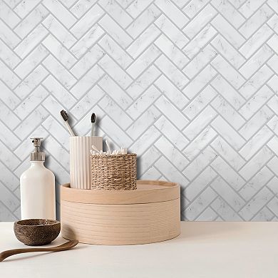 RoomMates Faux Marble Herringbone Tile Wall Decal