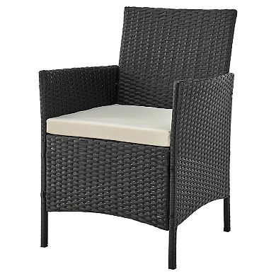 MANHATTAN COMFORT Imperia Rattan Patio Chair & End Table 3-piece Set