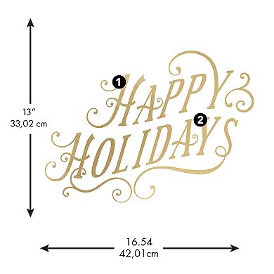 RoomMates Happy Holidays Metallic Christmas Wall Decal 25-piece Set