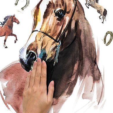 RoomMates Watercolor Wild Horses Wall Decal 10-piece Set