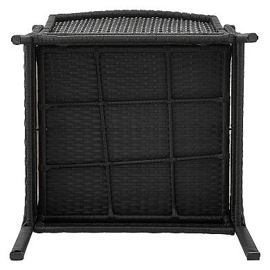MANHATTAN COMFORT Noli Rattan Patio Chair & End Table 3-piece Set