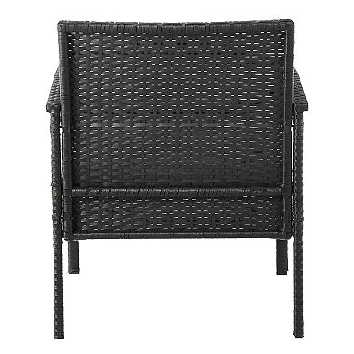 MANHATTAN COMFORT Noli Rattan Patio Chair & End Table 3-piece Set