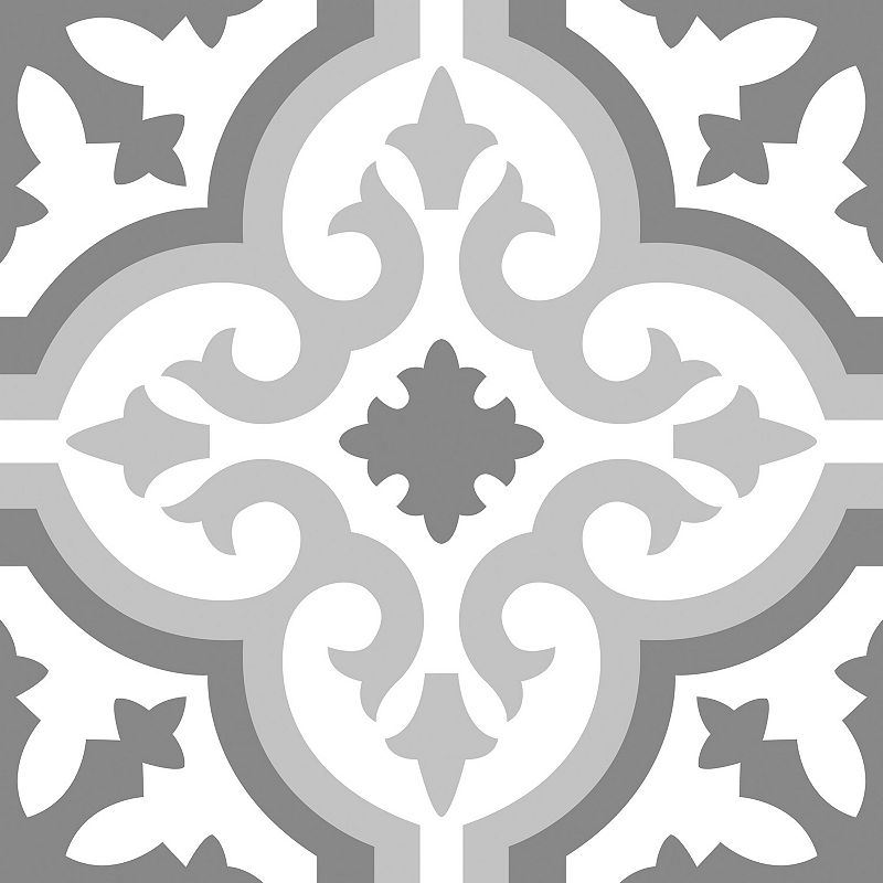 Roma Gray Peel And Stick Floor Tile by RoomMates *20 sq ft per box *