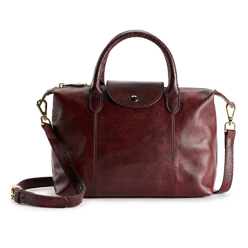 AmeriLeather Carina Leather Handbag, Dark Red