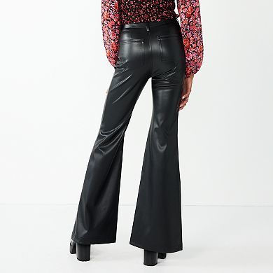Juniors' SO® Flare Faux-Leather Pants