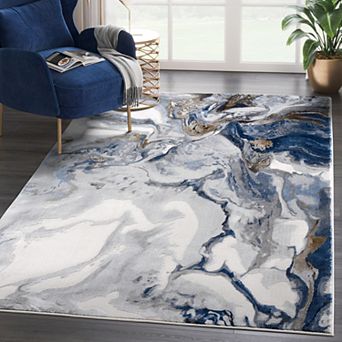 Abani Rugs Regal REG140A Abstract Grey Blue Area Rug