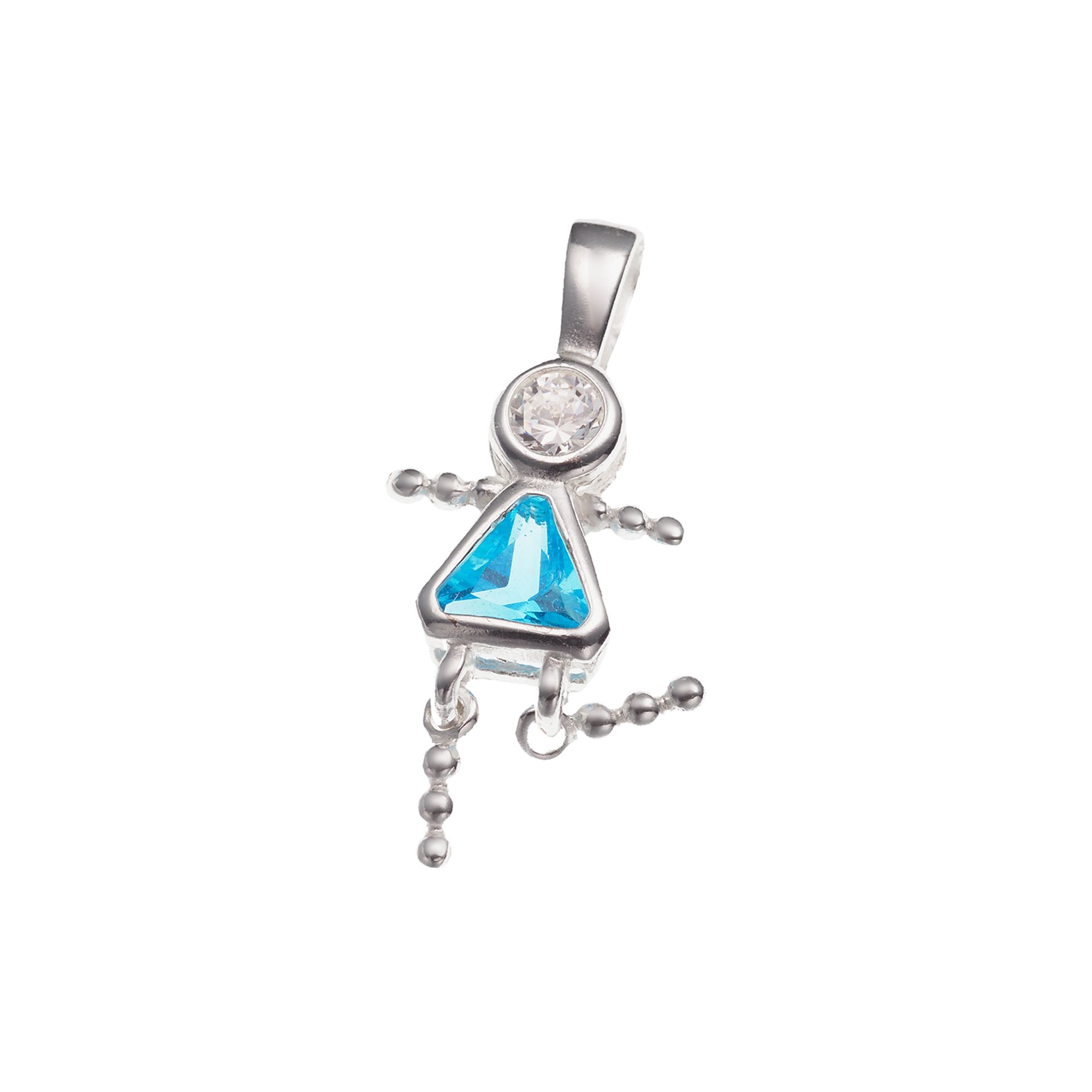 Argento Forte Sterling Silver Birthstone Babies Girl Charm, Womens, Decemb