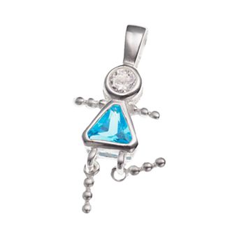 Argento Forte Sterling Silver Birthstone Babies Girl Charm