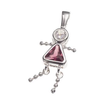 Argento Forte Sterling Silver Birthstone Babies Girl Charm