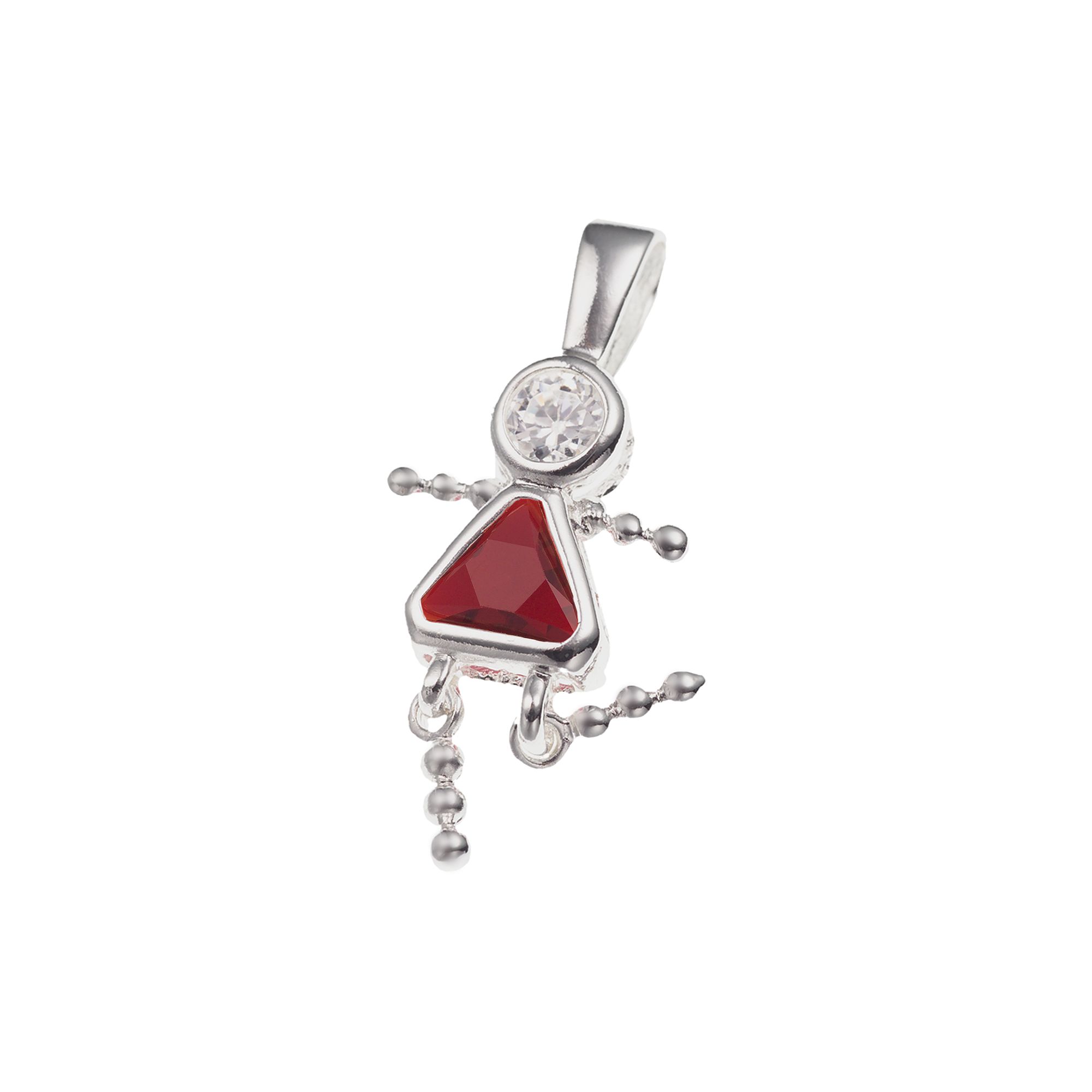 Argento Forte Sterling Silver Birthstone Babies Girl Charm, Womens, Januar