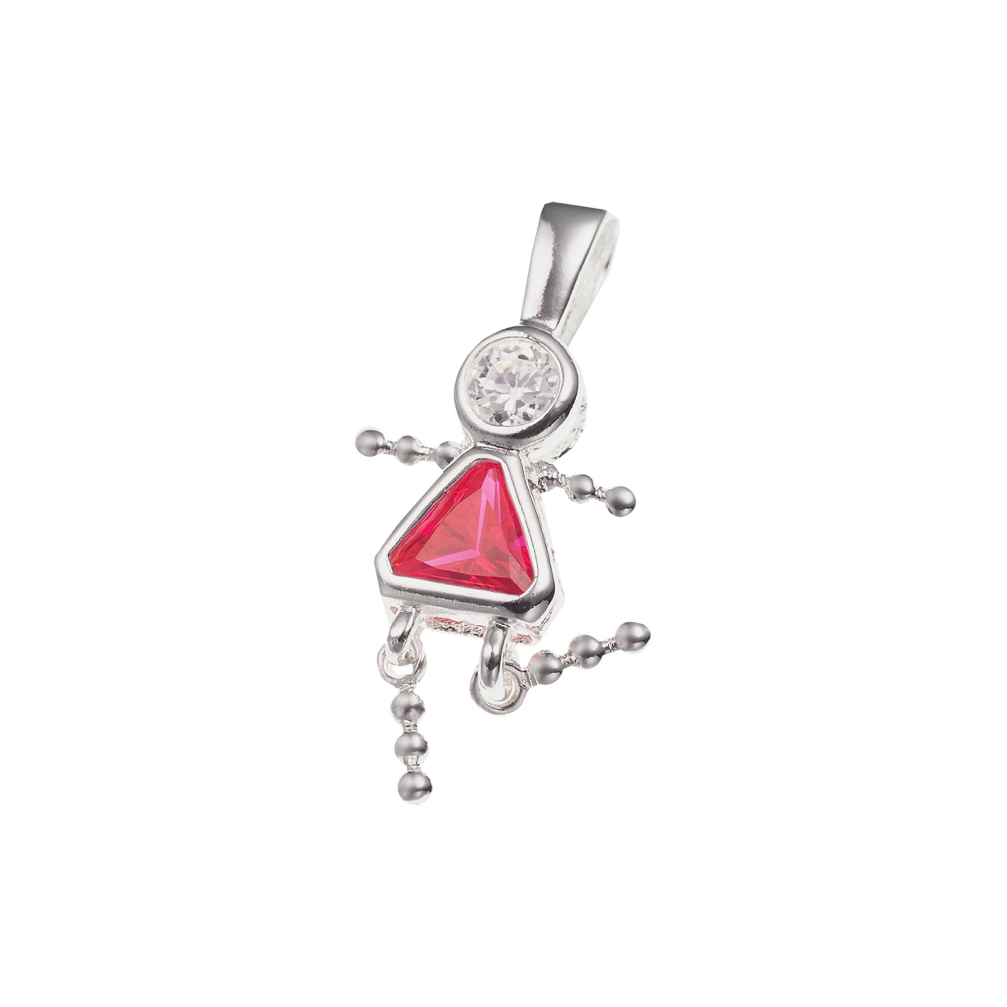 Argento Forte Sterling Silver Birthstone Babies Girl Charm, Womens, July