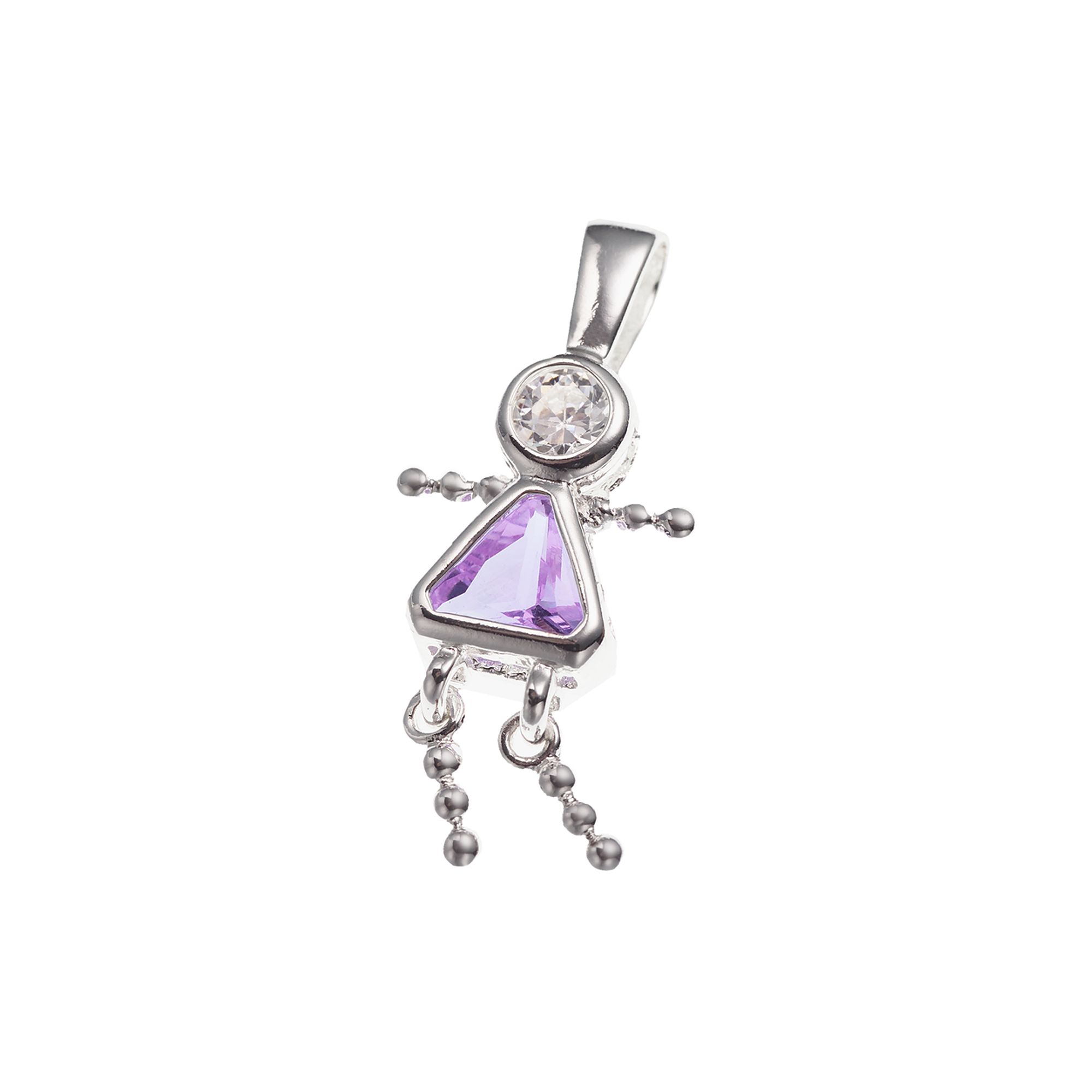 Argento Forte Sterling Silver Birthstone Babies Girl Charm, Womens, June