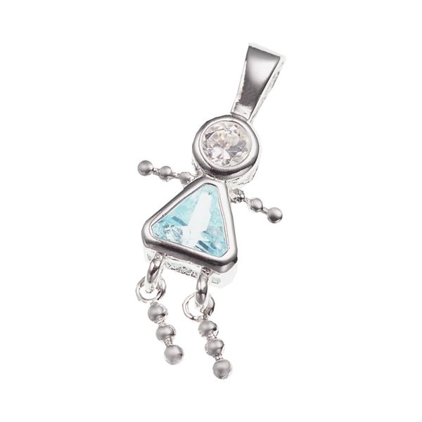 Argento Forte Sterling Silver Birthstone Babies Girl Charm