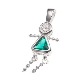 Argento Forte Sterling Silver Birthstone Babies Girl Charm