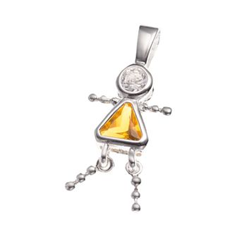 Argento Forte Sterling Silver Birthstone Babies Girl Charm