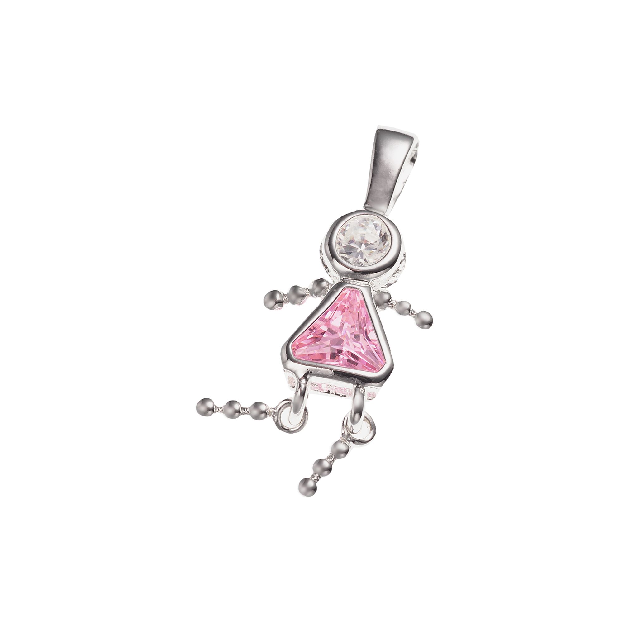 Argento Forte Sterling Silver Birthstone Babies Girl Charm, Womens, Octobe