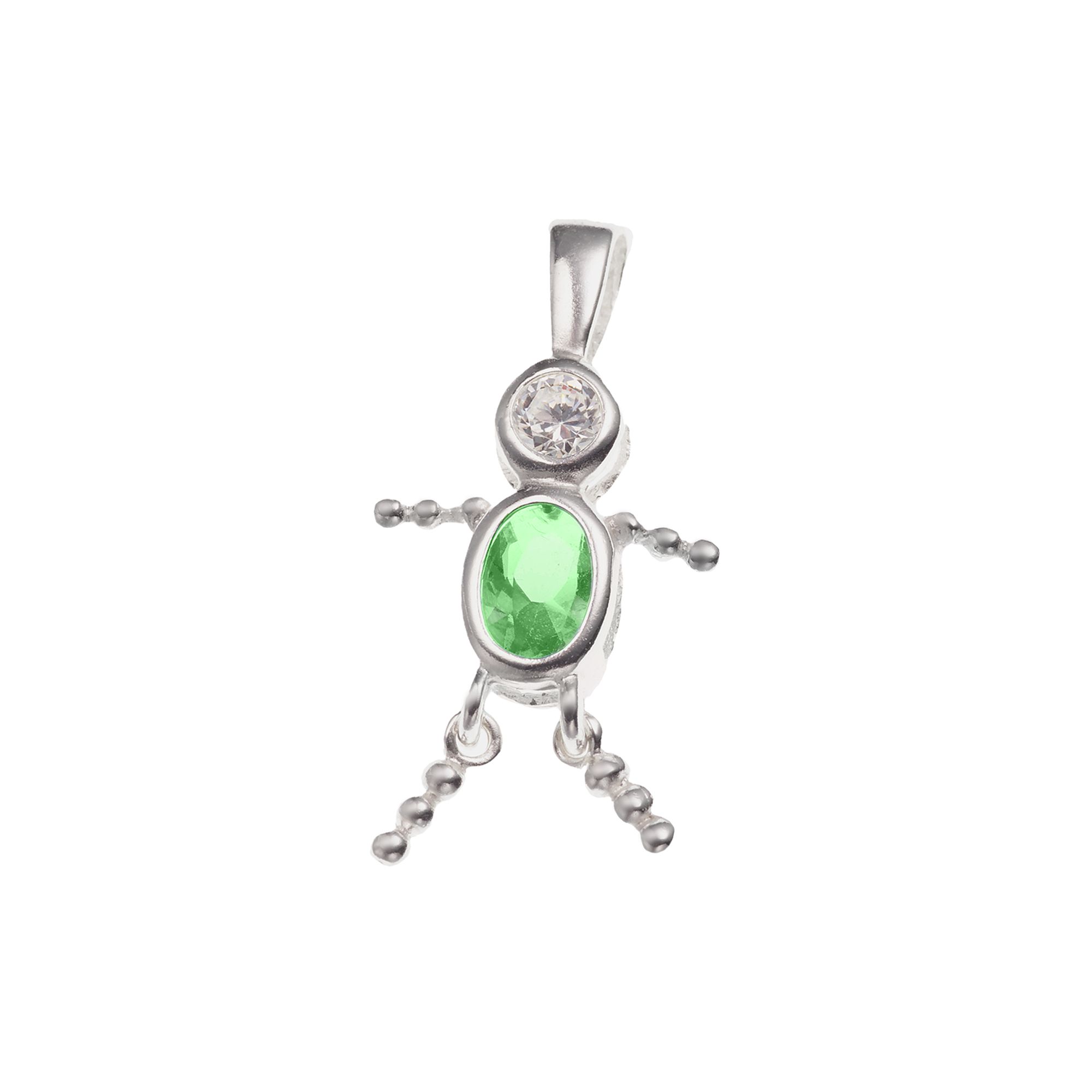 Argento Forte Sterling Silver Birthstone Babies Boy Charm, Womens, August 