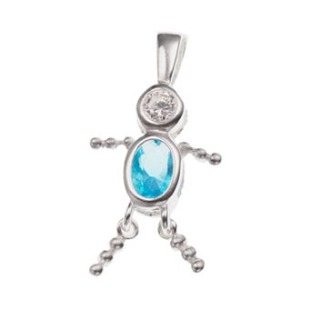 Argento Forte Sterling Silver Birthstone Babies Boy Charm