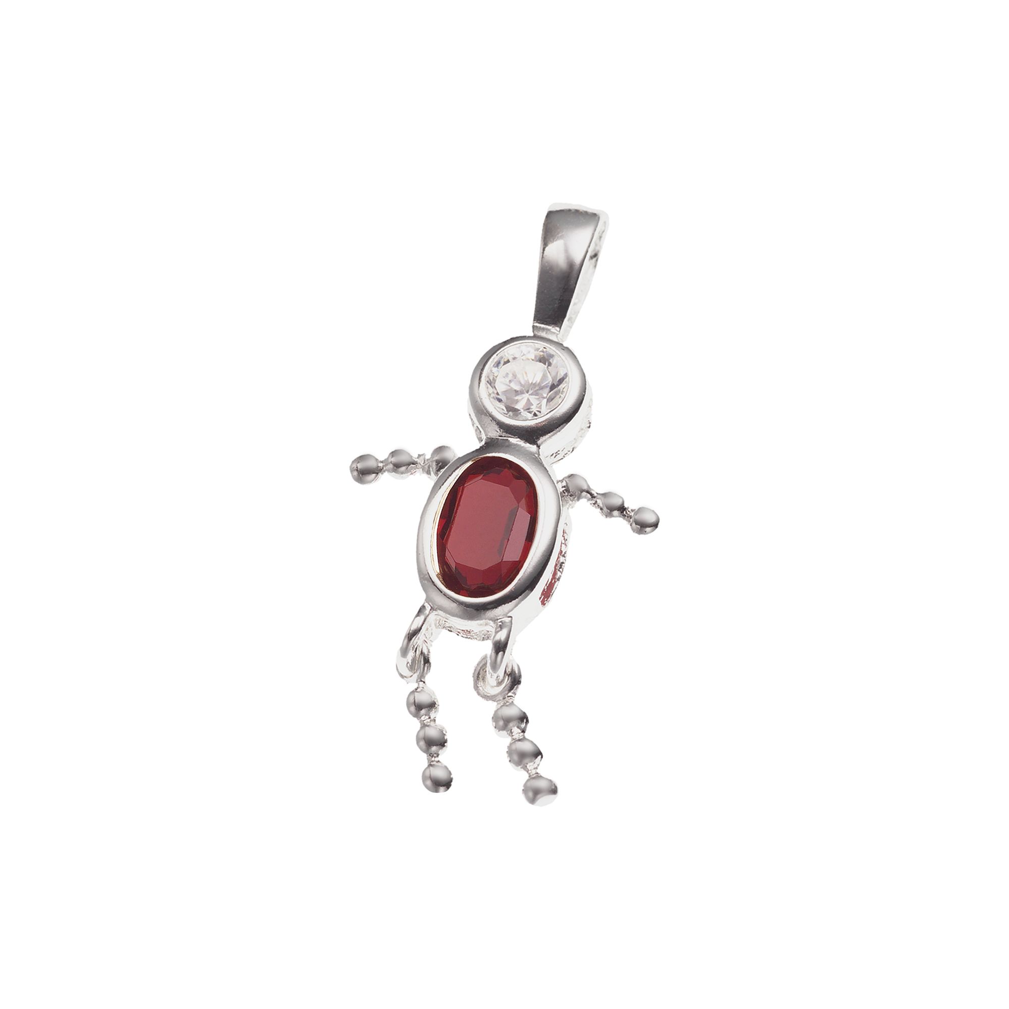 Argento Forte Sterling Silver Birthstone Babies Boy Charm, Womens, January