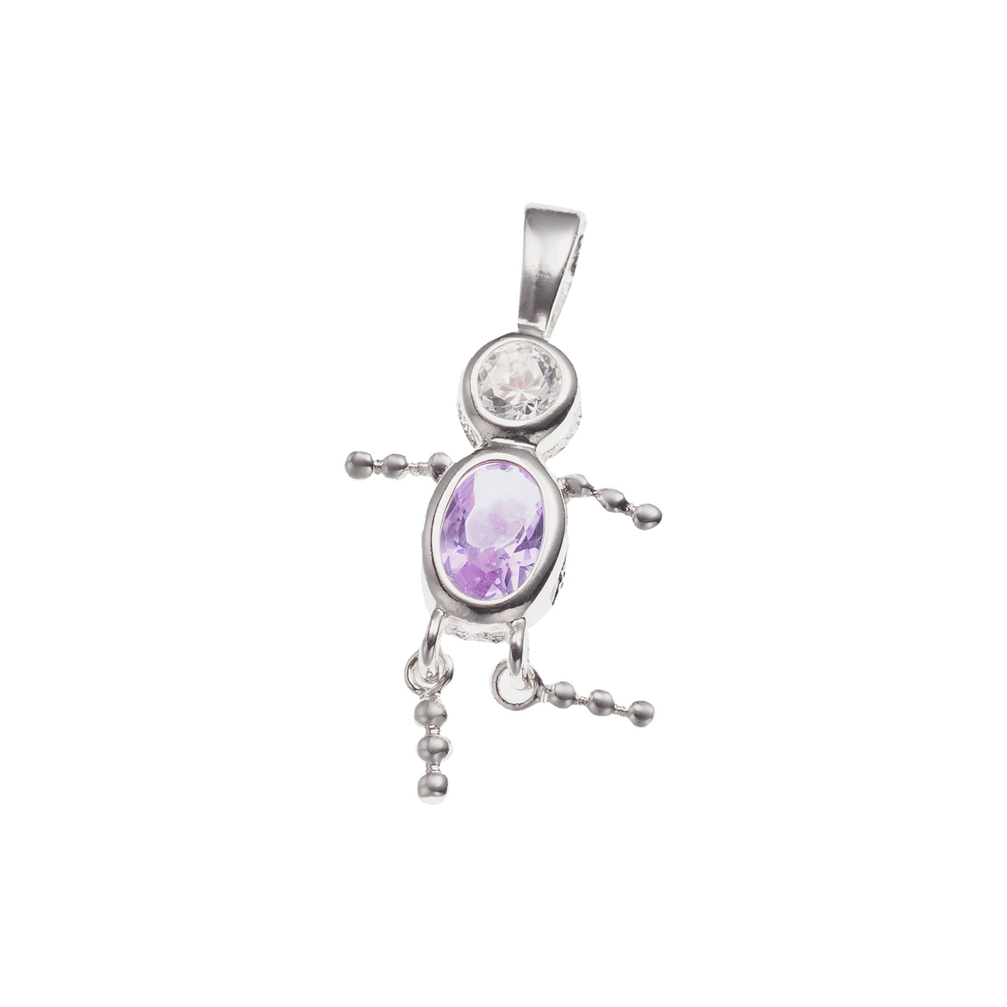 Argento Forte Sterling Silver Birthstone Babies Boy Charm, Womens, June Bo