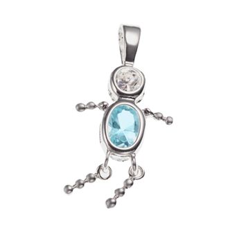 Argento Forte Sterling Silver Birthstone Babies Boy Charm