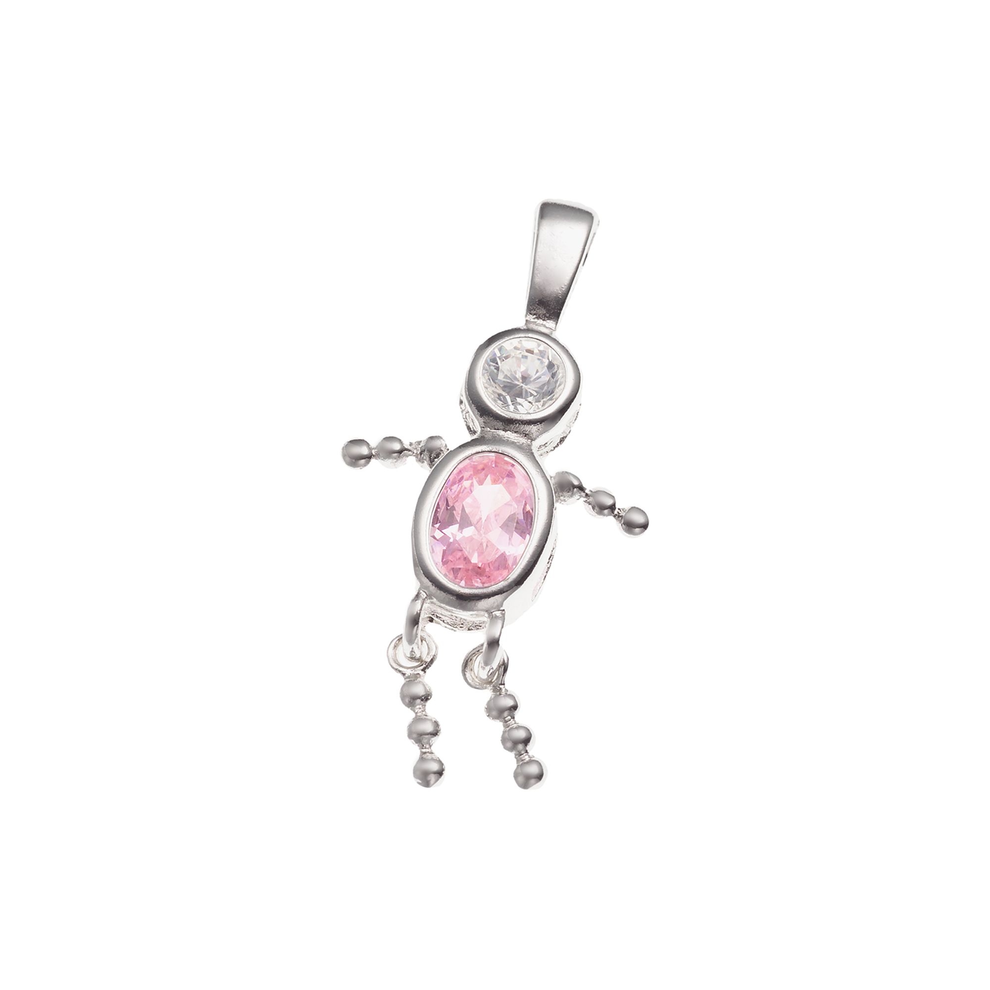 Argento Forte Sterling Silver Birthstone Babies Boy Charm, Womens, October