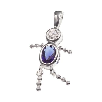 Argento Forte Sterling Silver Birthstone Babies Boy Charm