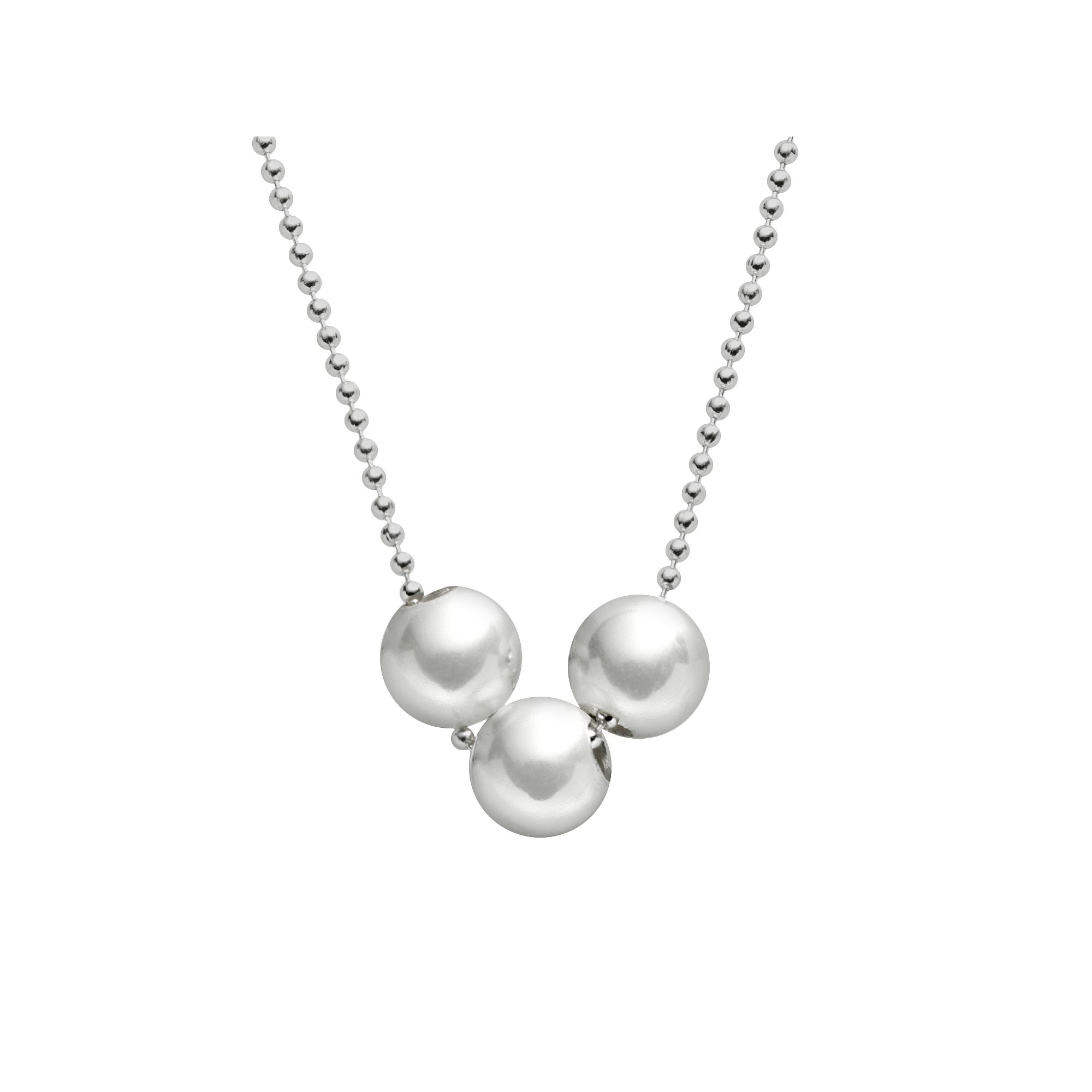 Argento Forte Sterling Silver Necklace and Spacer Beads, Womens, Size: 18