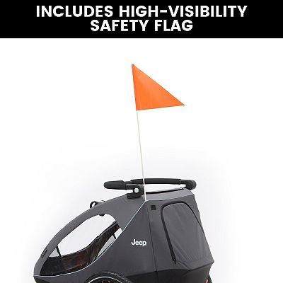Jeep Everest 2-in-1 Child Bike Trailer and Stroller for Kids by