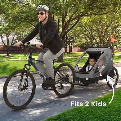 Jeep Everest 2-in-1 Child Bike Trailer and Stroller for 2 Kids by Delta Children