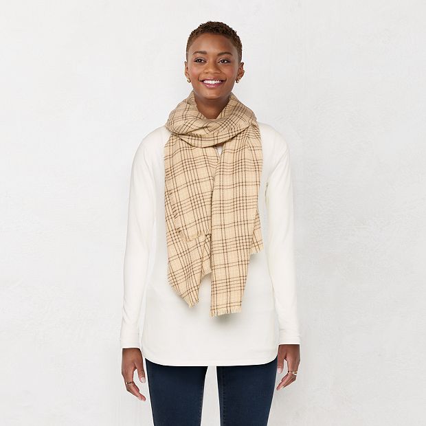 Beige plaid hot sale scarf