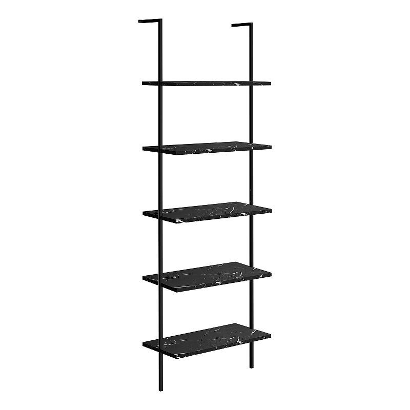 Monarch 5-Shelf Ladder Bookcase, Black