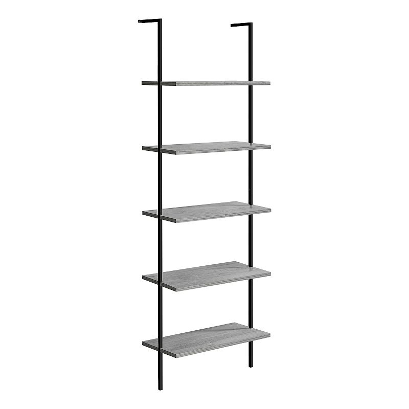 Monarch 5-Shelf Ladder Bookcase, Grey
