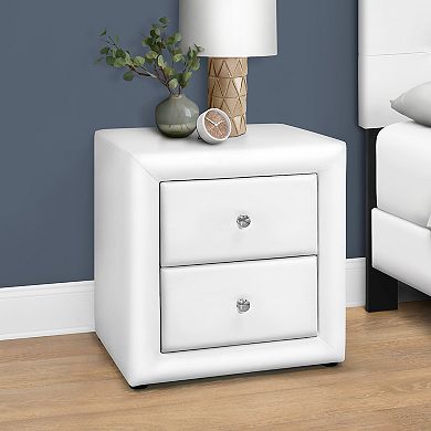 Monarch 2-Drawer Upholstered Nightstand