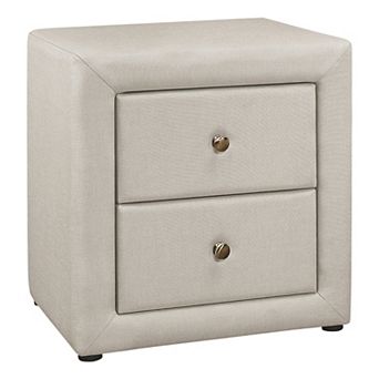 Monarch 2-Drawer Upholstered Nightstand