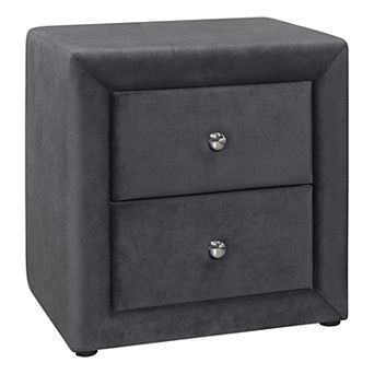 Monarch 2-Drawer Upholstered Nightstand