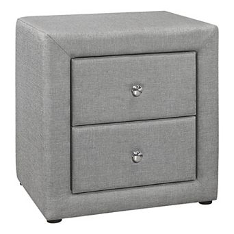 Monarch 2-Drawer Upholstered Nightstand