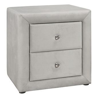 Monarch 2-Drawer Upholstered Nightstand