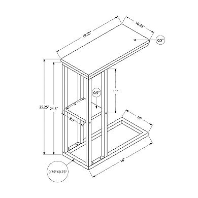 Monarch 1-Shelf C-Shape Side Table