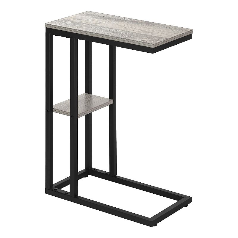 Monarch 1-Shelf C-Shape Side Table, Grey