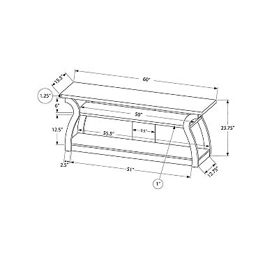 Monarch 60" Open Concept 3-Shelf TV Stand