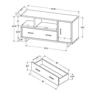 Monarch Storage Drawer & Cabinet 48" TV Stand