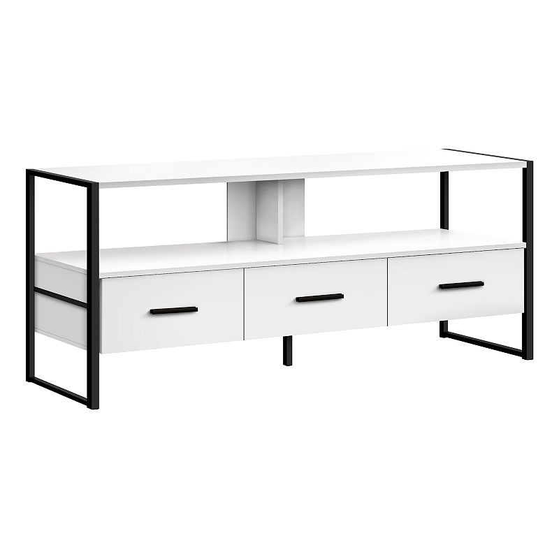 Monarch 3-Drawer TV Stand, White