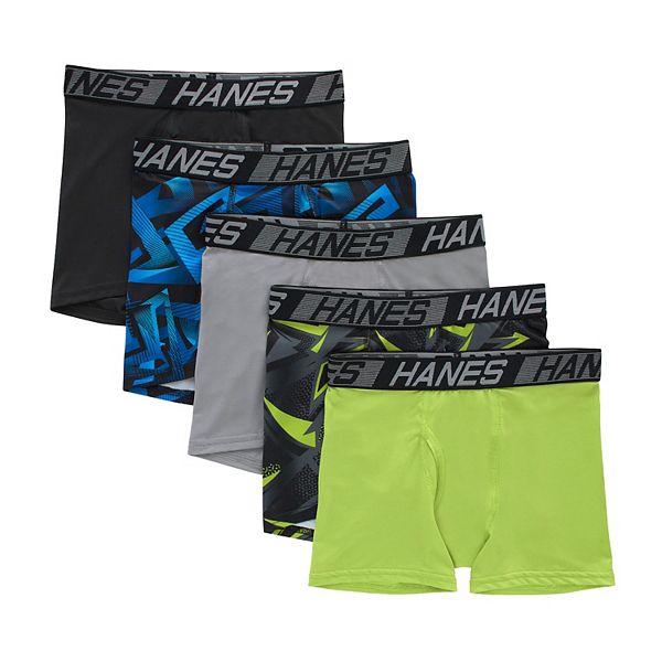 Hanes Boys' X-Temp Stretch Boxer Brief Underwear, 5-Pack, Sizes S-XXL