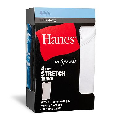 Boys 6-20 Hanes® Originals Ultimate 4 Pack Undershirt Tank Top