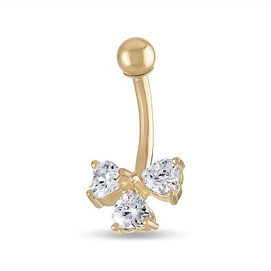 Amella Jewels 14k Gold Cubic Zirconia Belly Ring