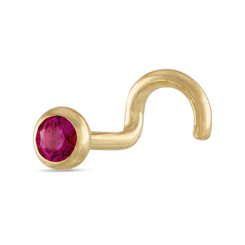 Amella Jewels 10k Gold Red Cubic Zirconia Nose Stud, Womens, Yellow